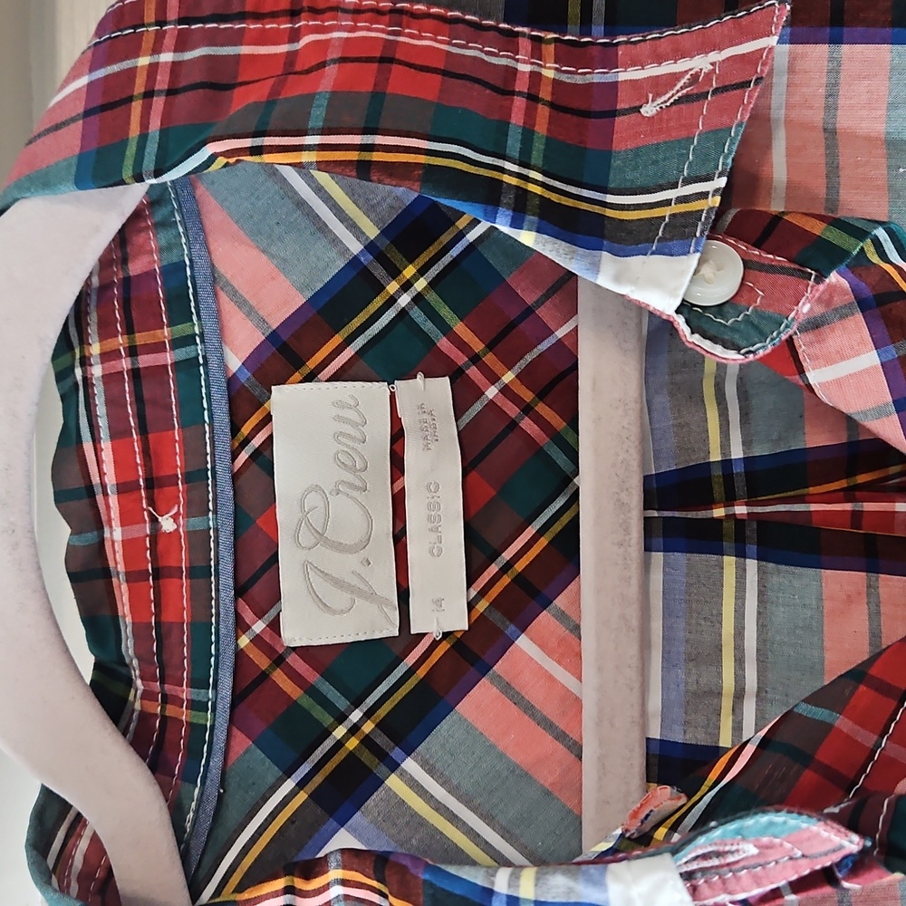 J. Crew Women's Multicolor Plaid Button Down Shirt - Picture 2 of 3
